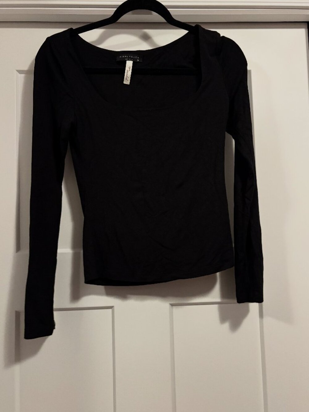 Final Touch Long Sleeve Square Neck Top